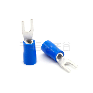 Y形叉形预绝缘端子 PVC 螺栓孔径3.2 接线1.5-2.5mm²(16-14AWG) 蓝色